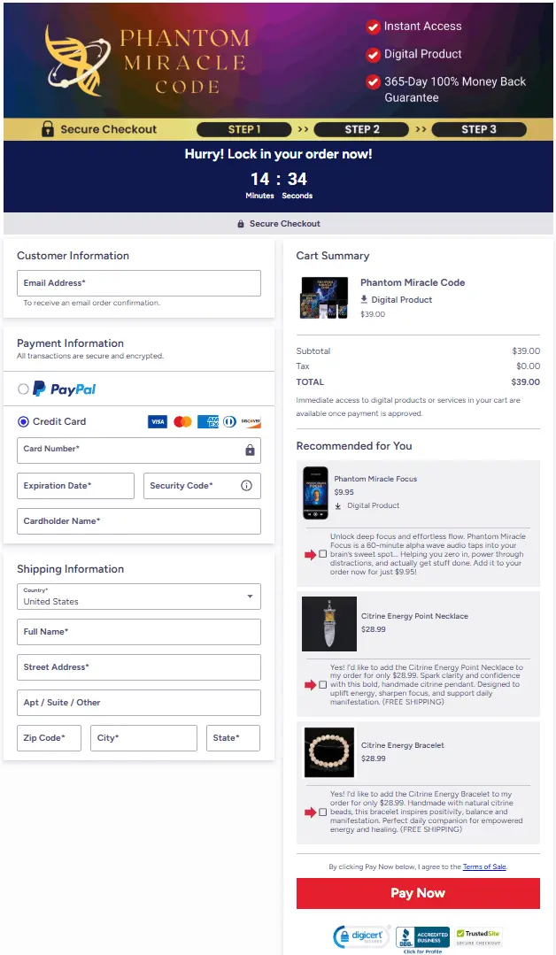 Secure Order Form